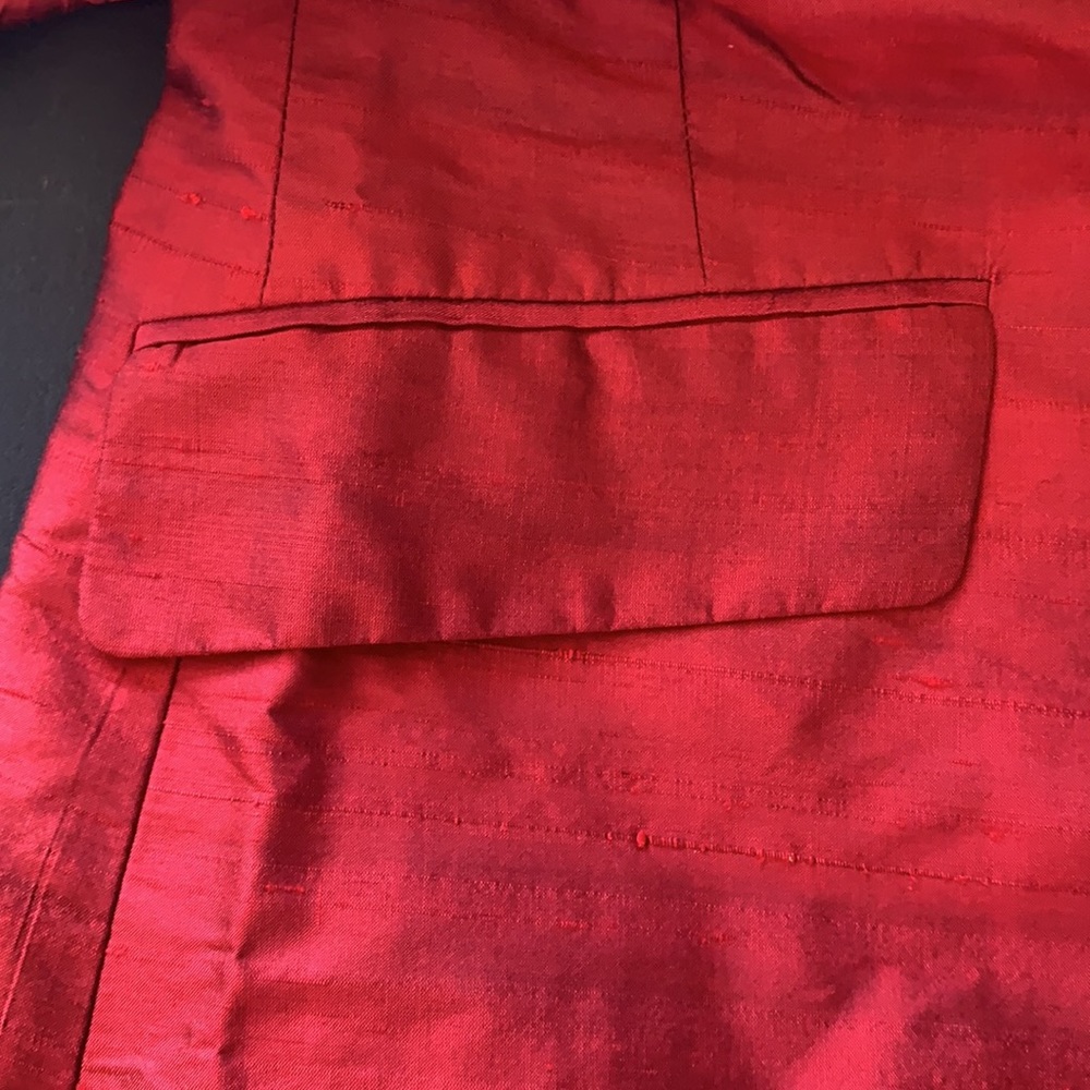 LAFAYETTE 148 size 0 long silk red coat jacket - Picture 6 of 6